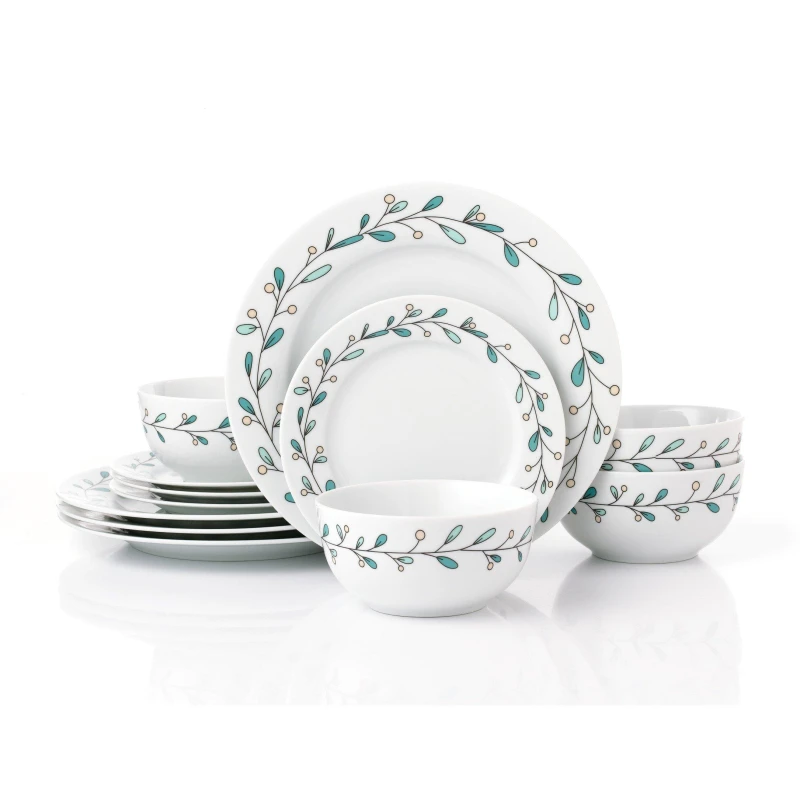 Image of Waterside 12pc Mistletoe Dinner Set Multi unisex ONE SIZE