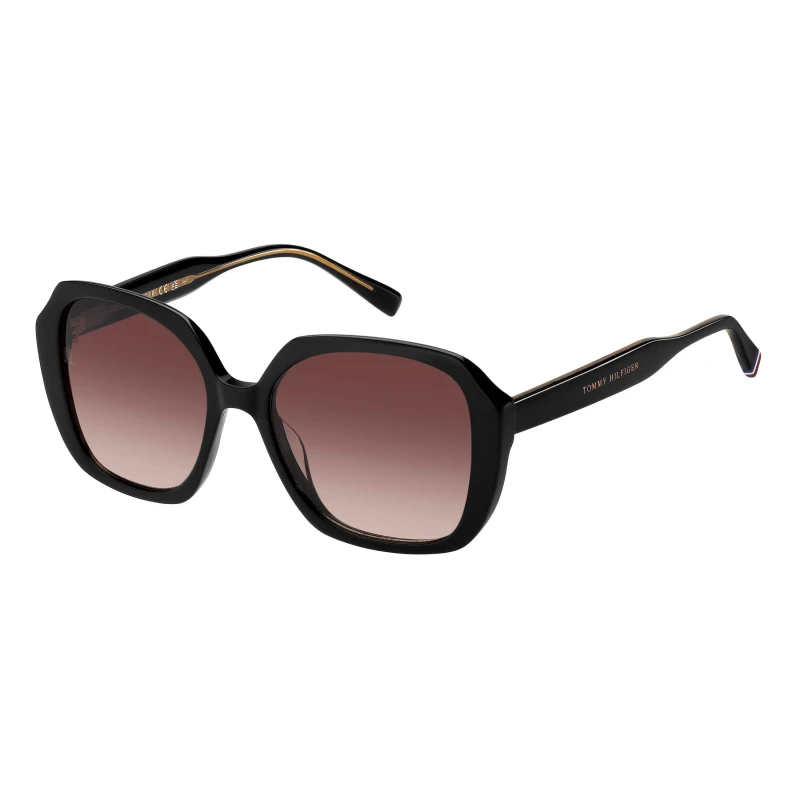 Image of Tommy Hilfiger Womens Square Round Sunglasses Black female 54 cm