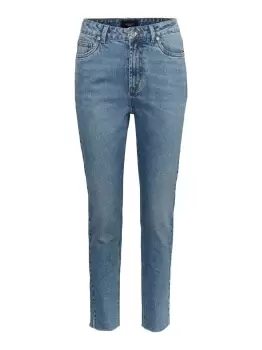 Image of VERO MODA Vmbrenda High Waisted Straight Fit Jeans Women Blue