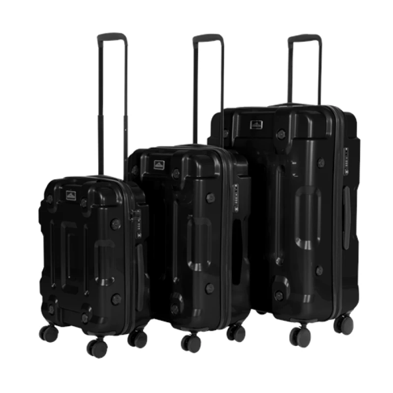 Image of Dellonda 3 Piece Lightweight ABS Luggage Set - 20", 24", 28" - Black