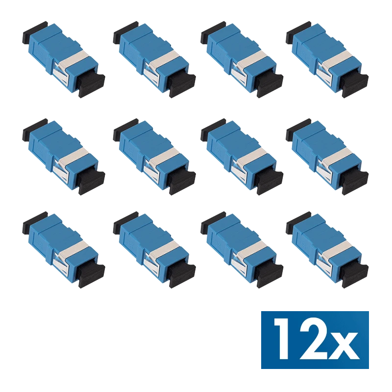 Image of LogiLink Fiber Adapter SC Simplex. 12 pieces. without flange. blue