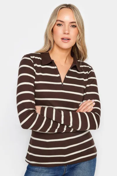 Image of Tall Polo Collar Zip Top