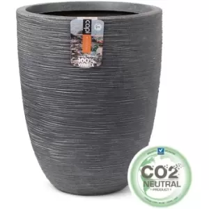 Image of Elegant Vase Low Waste Rib 34x46cm Grey Capi Grey