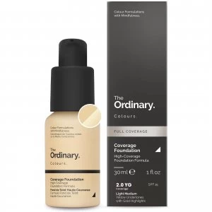 Image of The Ordinary Coverage Foundation with SPF 15 by The Ordinary Colours 30ml (Various Shades) - 2.0YG