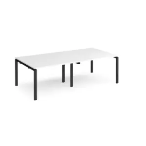 Image of Dams Adapt rectangular boardroom table 2400mm x 1200mm - Black frame, white top