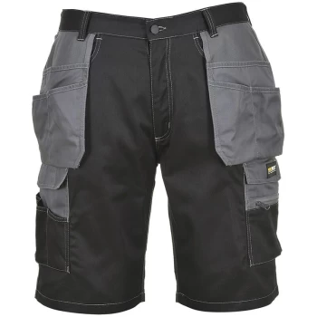 Image of Portwest - KS18BZRM - sz M Granite Holster Shorts - Black/Zoom Grey
