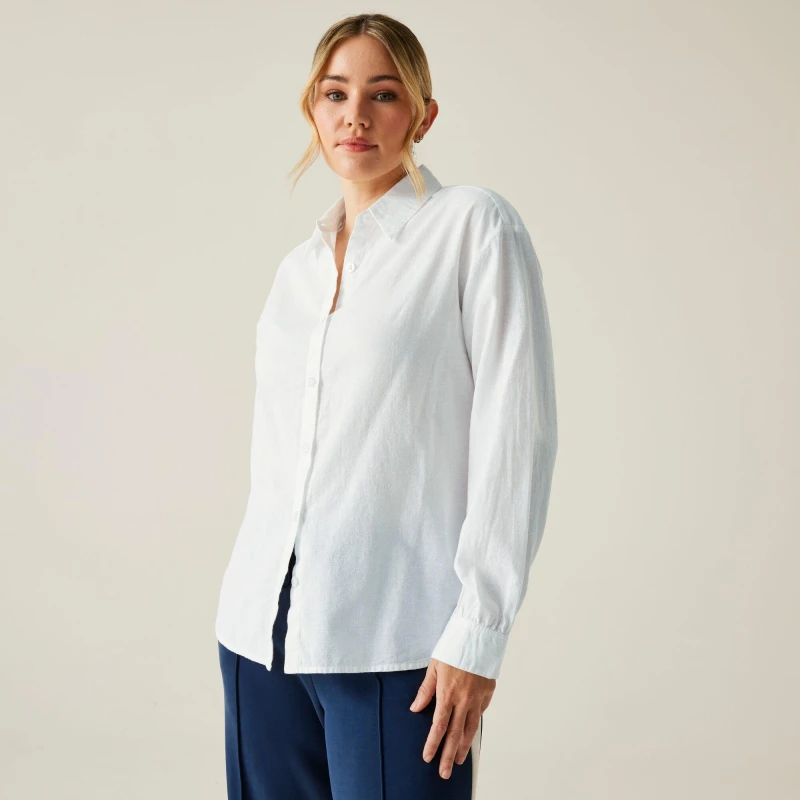 Image of Regatta Womens Primevere II Long-Sleeve Plain Shirt White female 10