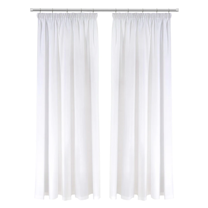Image of Emma Barclay Lined Voile Sheer Pencil Pleat Curtains Aalia White unisex 229x183cm