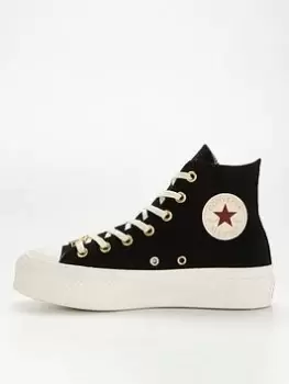 Image of Converse Chuck Taylor All Star Lift Hi Tops - Black, Size 3, Women