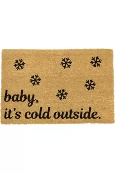 Image of Baby it's Cold Outside Snowflakes Doormat
