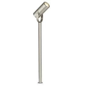 Image of Outdoor 610Mm Spike IP44 7W Brushed Stainless Steel & Clear Glass