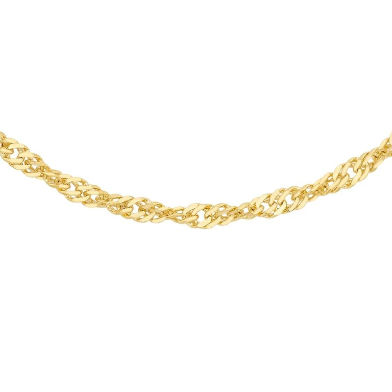 Image of Be You 9ct Gold Twist Curb Chain Gold female 18inch
