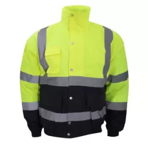 Image of Yoko Hi-Vis Two Tone Bomber Jacket (M) (Hi-Vis Yellow/Navy)