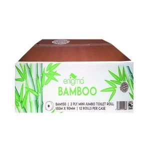 Image of Lucart Toilet Roll Mini Jumbo Bamboo 2-Ply 100m Pack of 12 BAM150
