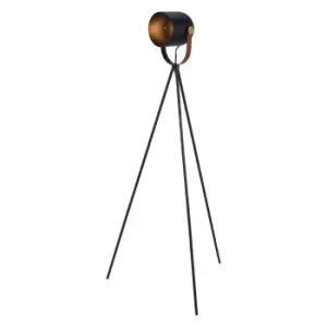 Image of Elias Metal Tripod Floor Lamp Black