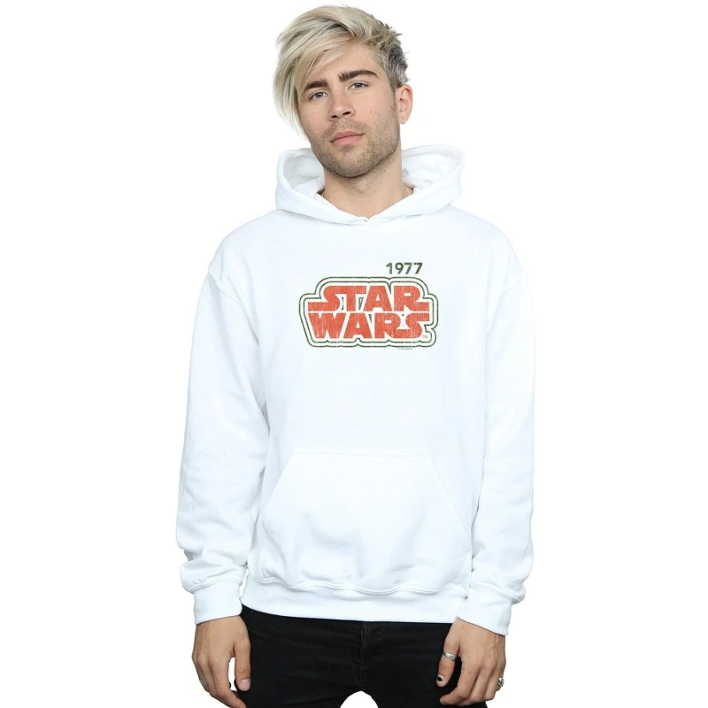 Image of Star Wars Star Wars Men Retro Outline Hoodie in White Size: Small White S Male 5057981324088