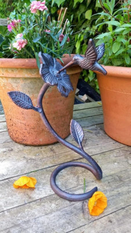 Image of Inspirational Gifting Hummingbird Garden Sculpture Statue Ornament Decor