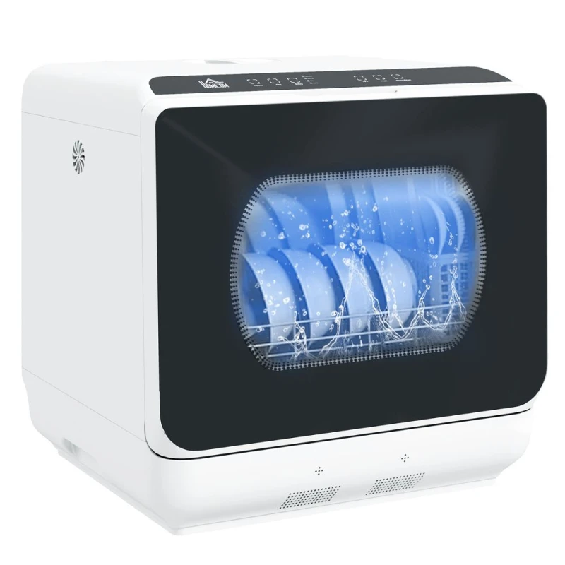 Image of HOMCOM Table Top Dishwasher w/ 4 Place Settings 6 Programmes Fruit Wash Mode - Homcom 5056725398217