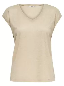 Image of ONLY Loose Short Sleeved Top Women Gold; Yellow