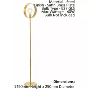 Image of Loops - Floor Lamp Light - Satin Brass Plate - 40W E27 - Complete Standing Lamp