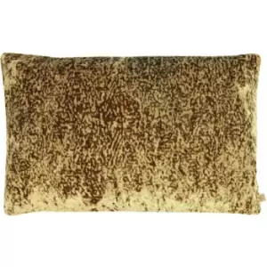 Image of Kai Lynx Animal Print Velvet Cushion Cover, Gold, 40 x 60 Cm