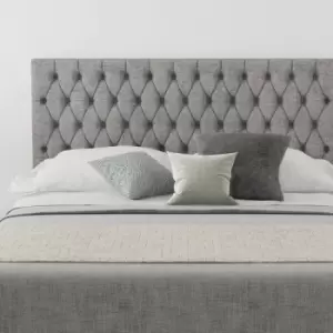 Image of Aspire - Monroe Upholstered Headboard, Firenza Velour, Silver - Headboard 60cm Size Single (90x190)