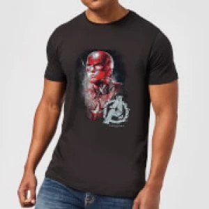 Image of Avengers Endgame Captain America Brushed Mens T-Shirt - Black
