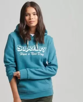 Image of Superdry Womens Travel Hoodie Green / Varsity Green - Size: 16