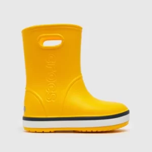 Image of Crocs Yellow Crocband Rain Boots Junior