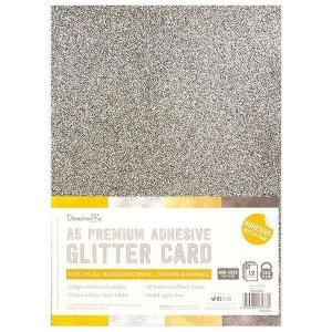 Image of Dovecraft A5 Adhesive Glitter Card Metallic 130gsm 12 Sheets