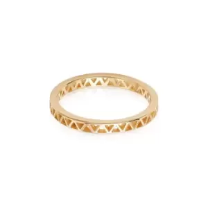 Image of Rings 18ct Gold Plate Triangle Stamped Stacking Ring 18ct Gold Plate