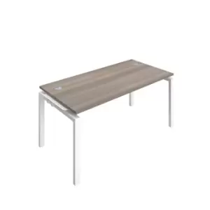Image of Telescopic 1 Person Bench Extension 1400 X 800 Cable Port Grey Oak - White