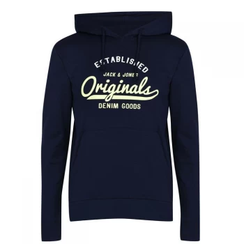 Image of Jack and Jones Logo OTH Hoodie Mens - Navy