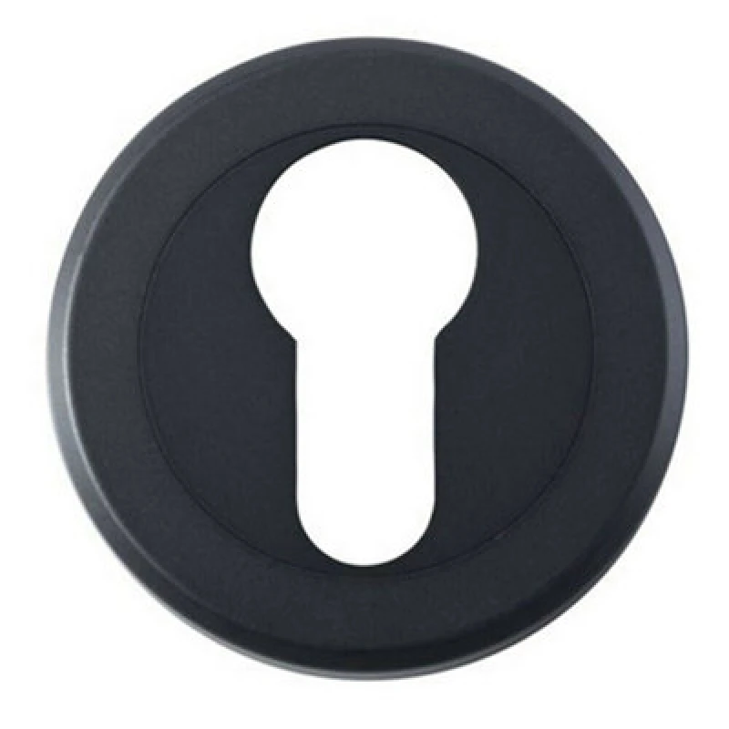 Image of Loops 50mm Euro Profile Round Escutcheon Beveled Edge Concealed Fix Matt Black unisex
