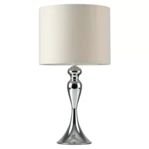 Image of Faulkner Chrome Table Lamp with Beige Shade