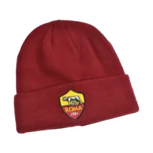 Image of AS Roma Knitted Turn Up Hat Burdundy