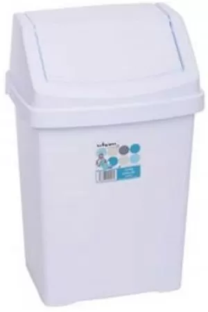 Image of Wham Casa 8-Litre Swing Bin - Ice White