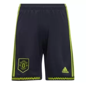 Image of adidas Man United FC Third Shorts 2022 2023 Junior Boys - Blue