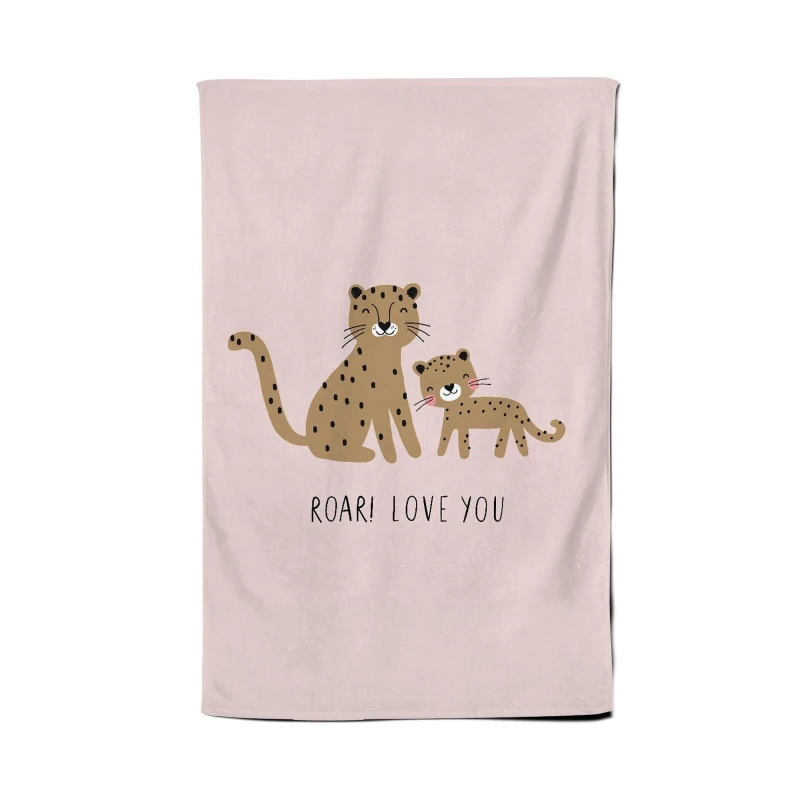 Image of Warren Reed - Designer Roar Love You Tea Towel in Pink Pink Unisex