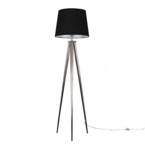 Image of Nero Floor Lamp with XL Black Aspen Shade