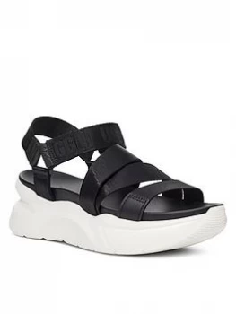 Image of UGG LA Shores Wedge Sandal - Black, Size 3, Women