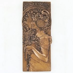 Image of Autumn Leaves Cold Cast Bronze Plaque