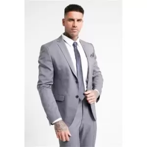 Image of I Saw It First Grey Mens Tailored Slim Fit Suit Jacket - Grey