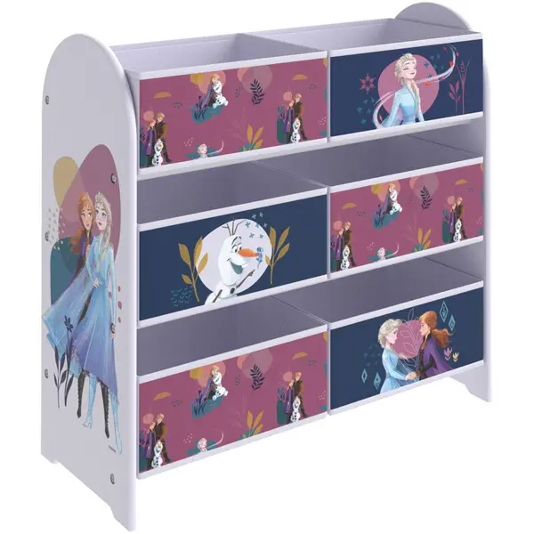 Image of Frozen Purple Storage Unit with 6 Storage Boxes for Kids, W63.5 x D25 x H60cm - Purple - Disney