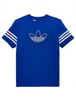 Image of Boys, adidas Originals Outline T-Shirt - Royal Blue, Royal Blue, Size 11-12 Years
