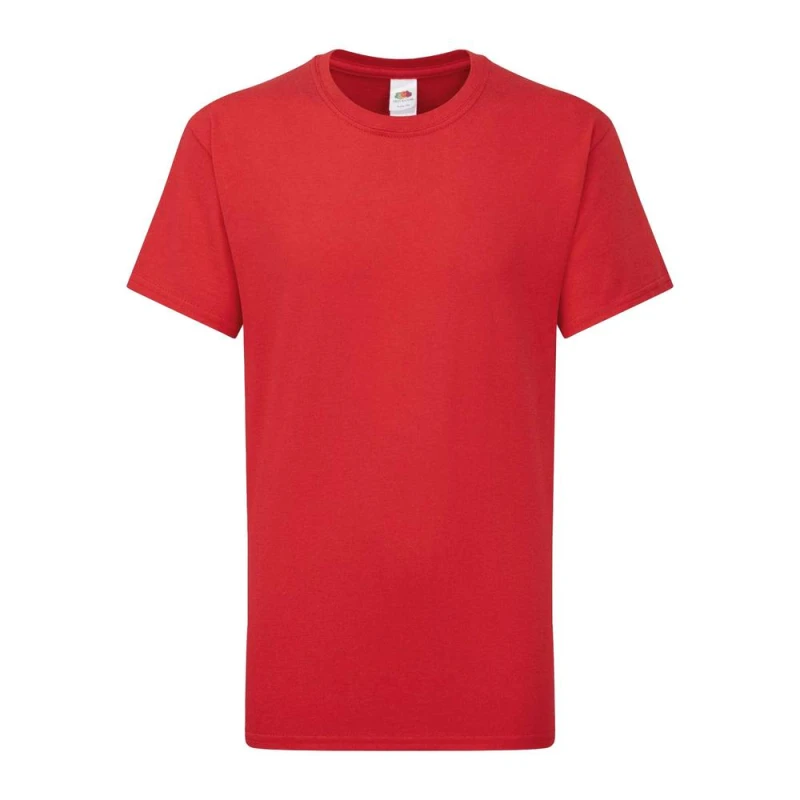 Image of Fruit Of The Loom Iconic 195 boys's Children's T shirt in Red