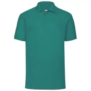 Image of Fruit Of The Loom Mens 65/35 Pique Short Sleeve Polo Shirt (S) (Emerald)