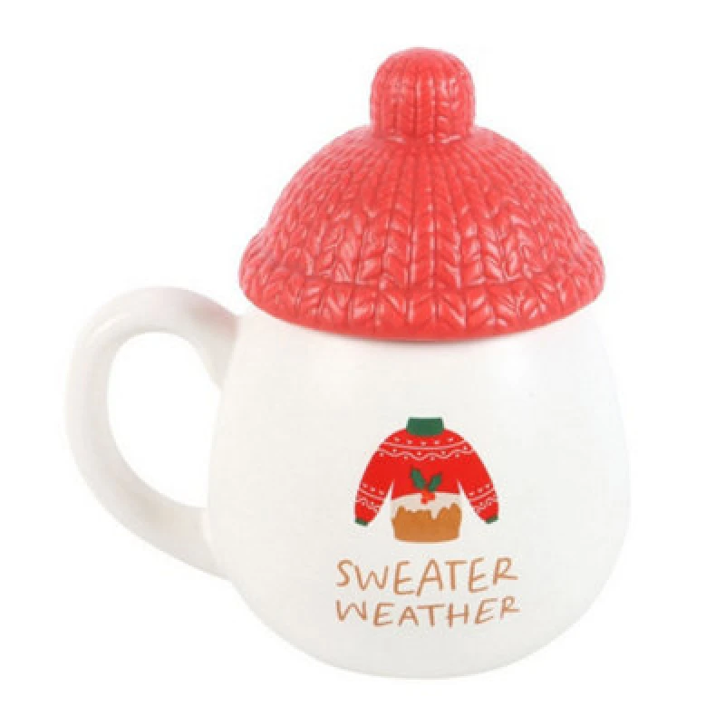 Image of Something Different Something Different Sweater Weather Mug With Lid in White White One Size Unisex 5063574125505