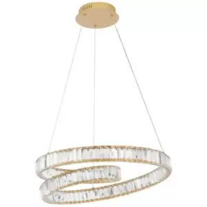 Image of Netlighting Merano Kitchener Integrated LED Pendant Ceiling Light Gold Metal, Cr