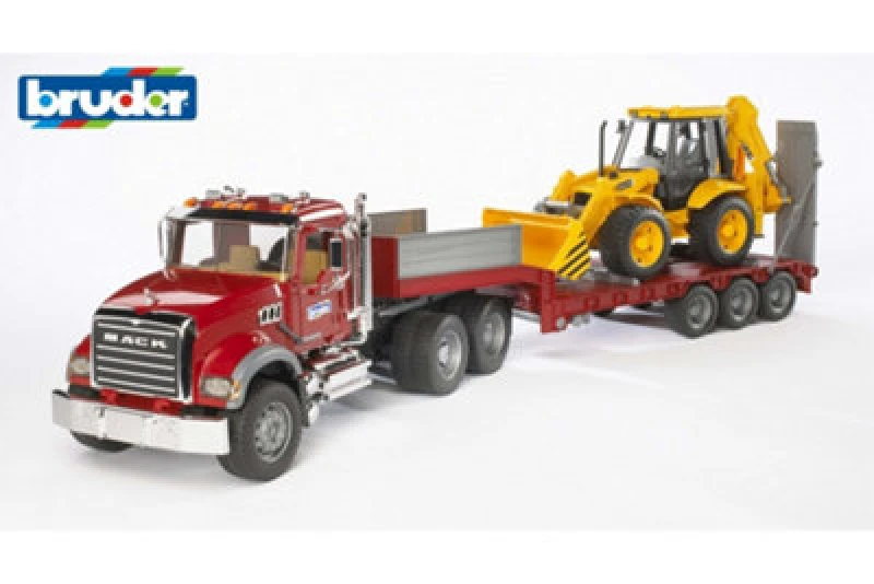 Image of Bruder Bruder 1:16 MACK Granite Low loader truck with JCB Multi unisex 01:16